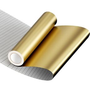 Amavinyl 12in x 50ft Gloss Gold Permanent Vinyl Roll for Cricut Silhouette, Gold Adhesive Vinyl for All Cutting Machine, Water-Repellented Outdoor Gold Vinyl, Car Decal Cup Sticker DIY Craft Decor
