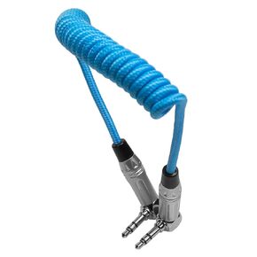 KONDOR BLUE Coiled 3.5mm Right Angle TRS Stereo Audio Cable (12-24")