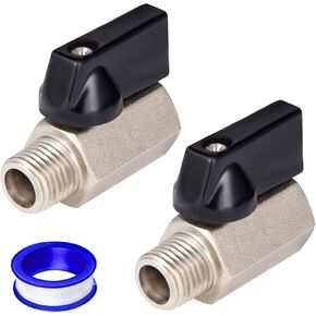 Breezliy 2 قطعة 1/4 "النحاس صمام كروي صغير NPT أنثى x ذكر صمام الإغلاق ، 1/4 بوصة NPT الغاز ، صمام إغلاق خط المياه in Kuwait