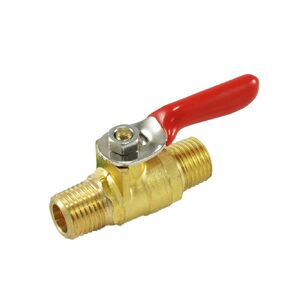 AP11 Series Forged Brass Mini Ball Valve, 1/4" NPT Male x 1/4" NPT Male, Nickel Plated, Stainless Steel 180 Degree Operation Handle, Rated to 600WOG (Pack of 1)