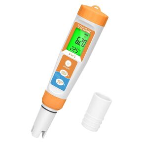YINMIK Pool Salt Tester New Update 5 in 1 pH TDS EC Salinity Meter for Saltwater Swimming Pools Hot Tub Digital Salinity Tester for Saltwater Aquarium Water More Accuracy pH and ppm Meter Hydroponic