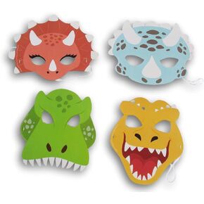 Dinosaur Paper Masks - Party Craft Favors - 8 Count