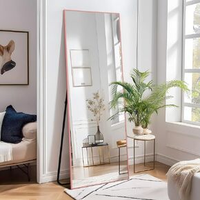NeuType Full Length Mirror Floor Mirror with Standing Holder Bedroom/Locker Room Standing/Hanging Mirror Dressing Mirror (Rose Gold)
