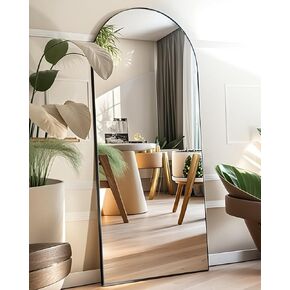 BEVERDY 26"x68" Arched Full Length Mirror, Oversized Black Floor Length Mirror, Wall Mirror Full Length Freestanding, Stand up Mirror for Bedrooom Living Room, Black