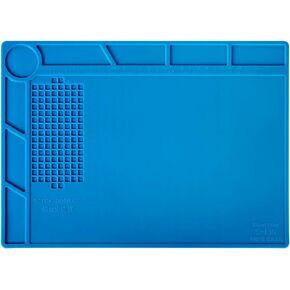 Kaisi S-130 Insulation Silicone Soldering Mat Repair Mat, Heat Resistant Silicone Work Mat 932°F with Scale Ruler and Screw Position for Soldering, CellPhone Electronics Repair, Size: 13.8 x 9.8 inch