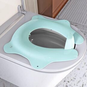 Foldable & Portable Potty Seat Cover, SKYROKU Travel-friendly Potty Seat for Boys & Girls, Non-Slip with Splash Guard & 2 Suction Cups, Carry Bag Included (Gray)