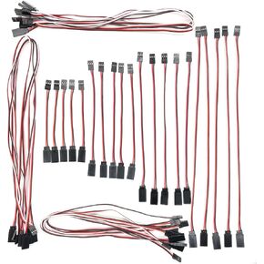 Koxxlo 35 Pcs 3-Pin Extension Cable Cord Male to Female Lead Wire Connectors for Servo Extension Connection Control Board Remote Control Parts (7 Sizes)