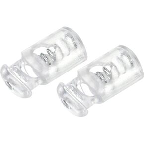 METALLIXITY Plastic Cord Locks (0.26" x 0.2")6pcs, Spring Cord Locks End Toggle Stoppers for Drawstrings, Bags, Shoelace Replacement, Clothing, White