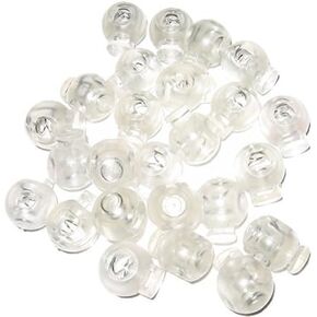 Flyshop Plastic Single Hole 100 Count Clear Frost Round Ball Cord Locks Toggles Size 18 x 15mm