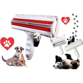 Pet Reusable Hair Remover Roller Cat and Dog Hair Remover Lint Roller Tool, Great for Furniture Couch Carpet Chair Seats Bedding etc. Portable Multi-Surface No Power Req. Electrostatic Charge Roller