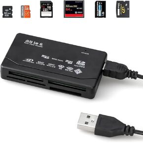 Micro SD Card Reader, Wansurs 6 in 1 Memory Card Reader for SD/Micro SD/CF/XD/MS Pro/M2 Card