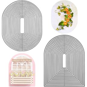 SENHAI Arch Metal Die Cuts & Oval Border Die Cuts for Card Making, Cutting Dies Stencil Metal Embossing Paper Dies for Card Making Supplies Album DIY Scrapbooking