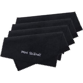 Mini Skater 4 Pack Thicken Microfiber Cleaning Cloths for Eyeglasses Sunglasses Electronics Lenses Camera Phone Screens Glass,Black
