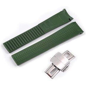 Wentokye 21mm Watch band Suitable for Patek Philippe Aquanaut 5164A 5167A Replacement PP Curved Lug End Rubber Strap