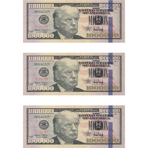 Copy Play Money 20 Pieces One Million Dollar Trump Bills 2-Sided Fake Dollar Bill Kids Pretend Play Learning Money Props for Movies Plays Music Videos
