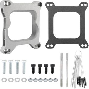 Tektall 1932 3/4" Carburetor Gasket Adapter Kit 4Bbl To 4Bbl, Silver