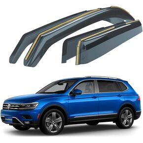 عاكسات النوافذ داخل القناة مقاومة للكسر من Goodyear لسيارة Volkswagen (VW) Tiguan 2018-2024، واقيات المطر، واقيات النوافذ للسيارات، عاكس فتحة التهوية، ملحقات السيارة، 4 قطع - GY003448LP