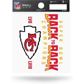 Rico Industries NFL Football Kansas City Chiefs Back to Back Champs Small Static Cling