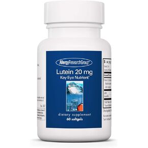 Allergy Research Group Lutein Supplement - Eye Vitamins, 20mg Lutein and Zeaxanthin for Eyes, Eye Health, Sight Care, Softgels - 60 Count