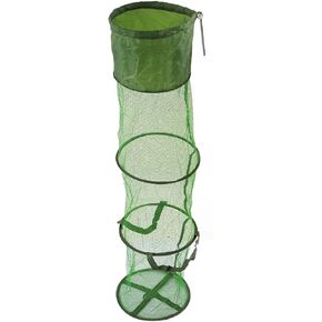 Collapsible Fishing Net Cage, Fishing Cage Basket,Portable Scratch Prevention Floating Wire Fishing Basket for Fishing Accessories
