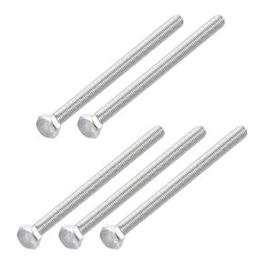 Hex Bolts (M12-1.75x100mm) 2Pcs, 304 Stainless Steel Coarse Fully Threaded Hex Head Screw Bolt Machine Screws - for Furniture Repair, Silver