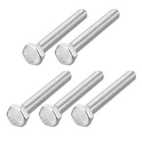 Hex Bolts (M12-1.75x100mm) 2Pcs, 304 Stainless Steel Coarse Fully Threaded Hex Head Screw Bolt Machine Screws - for Furniture Repair, Silver
