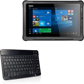 لوحة مفاتيح BoxWave متوافقة مع Getac F110 (الجيل الرابع) - لوحة مفاتيح بلوتوث SlimKeys، لوحة مفاتيح محمولة مع أوامر مدمجة لـ Getac F110 (الجيل الرابع) - أسود داكن