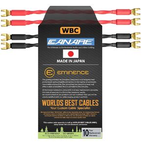 WORLDS BEST CABLES 4 Units - 8 Inch - Canare 4S11 – Audiophile Grade - 11AWG - HiFi Speaker Jumper Cable Terminated with Gold Spade Connectors