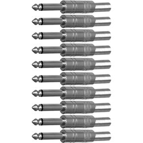CESS 6.35mm 1/4 inch mono audio phono tone cable connector - 1/4 TS guitar cable connector (jcx) (10 PACK)