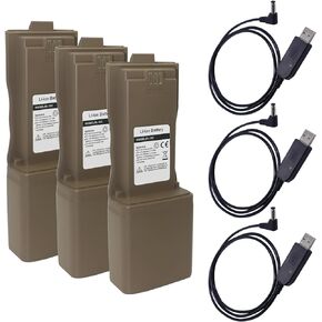 (3 Pack Replacement Battery for BL-152 Battery High Capacity 12000mAh Compatible for Baofeng AR-152 Battery AR152 Battery and USB Charger Cable (Black)