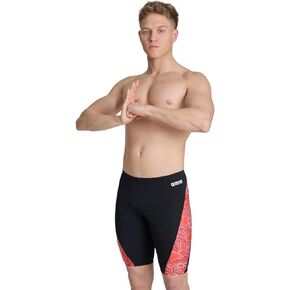 ARENA Men Hydrangea Bouquet Swim Jammer للسباحة المنافسة والتدريب، UPF 50+ حماية من الأشعة فوق البنفسجية، ملابس سباحة سريعة الجفاف