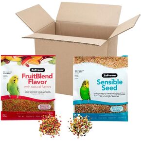 ZuPreem Bundle FruitBlend Flavor Pellets & Sensible Seed for Small Birds, 2 lb (Pack of 2) - Essential Nutrition & Enriching Variety