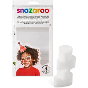 Snazaroo High Density Semi Circle Sponge, 4 Pack, White