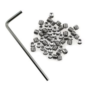 LUORNG 50PCS 10#-32x5/32 Inch Stainless Steel Hexagon Socket Set Screw Suitable for Door Knob Faucet Lamp and Lock Repair