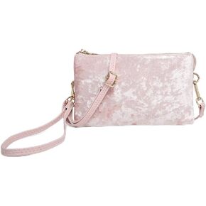 JEN & CO. Riley Velvet Crossbody Bag - Elegant Clutch Purse with Detachable Wristlet & Strap, Evening Purses for Women