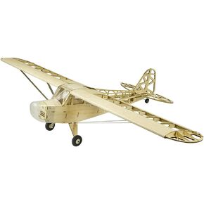 Upgrade Model Airplane Kits Piper Cub J3, 47'' Wingspan Laser Cut Balsa Wood Model Plane Unassembled, DIY Flying Model Aircraft for Adults (KIT+Motor+ESC+Servos+Covering Film)
