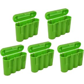 Powertron AA AAA CR123A Green Battery Holder Storage Case 5 Cases
