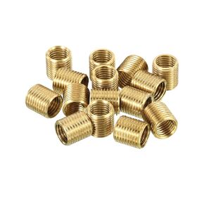 PATIKIL M14 to M12 Fine Thread Adapter Reducer Thread Reducing Nuts Insert, 5 Pack 10mm Threaded Hollow Tube Adapter Brass Coupler Connector Pipe Fitting