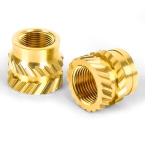 M2 Threaded Inserts, M2 x 3mm x 3.5mm Metric knurled Nuts, 3D Printing Brass Nuts Female Threaded Inserts Brass Heat Set Insert Embedment Nut, 100 PCS