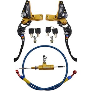 GOOFIT 22mm CNC Motorcycle Hydraulic Clutch Brake Pump Master Cylinder Lever Adjustable Universal for Motorcycle Pocket Dirt Bike ATV 125cc -250cc Vertical Off Road Scooter Gold
