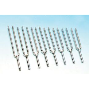 Eisco Labs Scientific Steel Tuning Forks, Set of 8 (Scientific Pitch, C4 = 256Hz) - Designed for Physics Experiments
