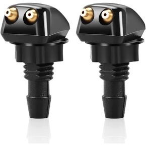 Yonput 2 PCS Front Windshield Washer Nozzle, Universal Car Front Windshield Wiper Washer Sprayer Nozzle Replacement for Ford Honda Chrysler Subaru BMW Buick Chevrolet Dodge (Black)