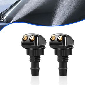 Sinytuto Pack-2 Car Front Windshield Washer Nozzles, Durable Sprayer Kit, Universal Automobile Clean Tool, for Most Cars, SUVs and Vans (Black)