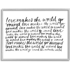 Stupell Industries Casual Cursive Love Phrase Repeating Calligraphy Words Framed Wall Art, Design By Grace Popp