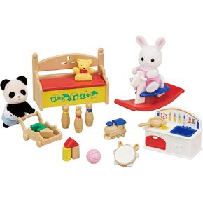 Calico Critters Baby's Toy Box - Includes Snow Rabbit and Panda Babies