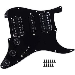 Electric Guitar Board Pickguard Humbucker with HSH Pickup Loaded Prewired Metal + PVC 285 x 220mm / 11.2 x 8.7in(black)