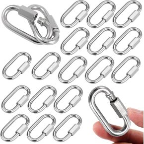 20 حزمة وصلة سريعة شديدة التحمل، وصلة سلسلة من الفولاذ المقاوم للصدأ 1/4 بوصة، حلقة قفل على شكل M6 D بسعة 600 رطل، موصل سلسلة ربط سريع لحلقة تسلق والتخييم والأرجوحة والمعدات الخارجية in Kuwait