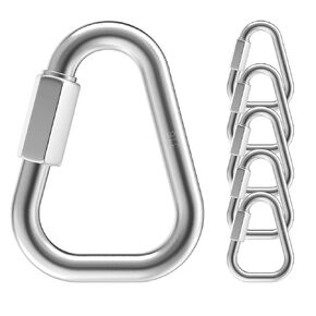 1.57 Inch Delta Quick Links 5/32 Inch 316 Stainless Steel Triangle Locking Quick Connector, M4 Quick Link Chain Heavy Duty Durable Chain Connector - 6 Pack, 440lbs Capacity