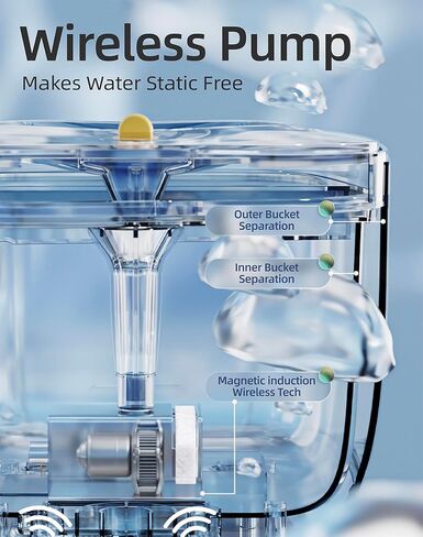 نافورة مياه للقطط من بت مارفل، موزع مياه أوتوماتيكي للحيوانات الأليفة، هادئ للغاية وسهل التنظيف والتجميع، سعة 2 لتر، مع مضخة مياه بمستشعر كهرومغناطيسي يمكن واي فاي للقطط والكلاب الداخلية in Kuwait