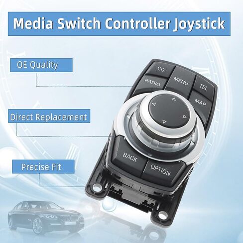 ARSTAK 9206444 عصا التحكم بمفتاح الوسائط i-Drive 10PIN يناسب BMW F07 F10 F11 F01 F02 F25 F04 Hybrid 2007-2017، 5 7 X3 Series 65829206446 65-82-9-206-446 65829206444 65829212451 in Kuwait